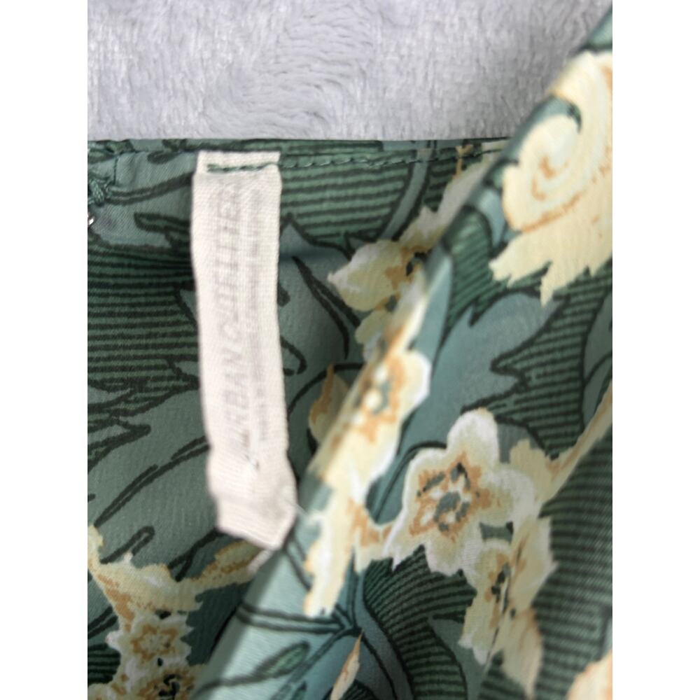 Urban Outfitters Green Satin Floral Cowl Neck Mini Slip Dress - Size L - Picture 6 of 9